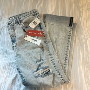 Vigoss 29 (8) NWT Stevie Crop Straight High‎ Rise Women’s Jeans Distressed